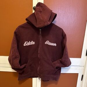 Eddie Bauer Outdoor Outfitters Womens Maroon/Plum Zip up Hoodie Jacket Size XXL